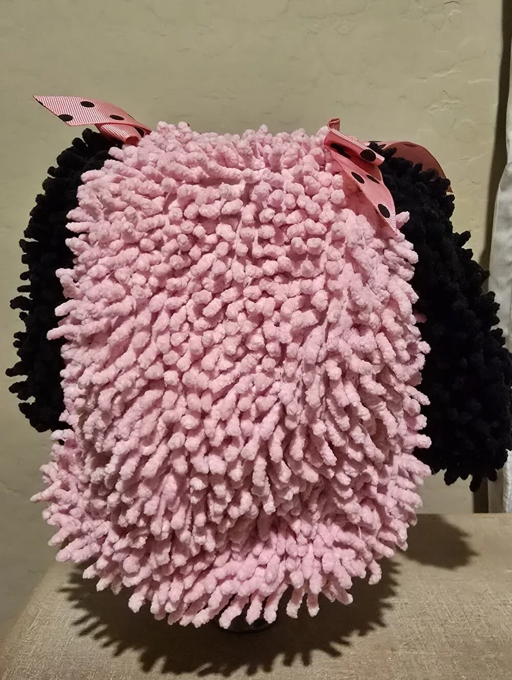 Pink Plush Puppy Costume Hood and Mittens for Kids
